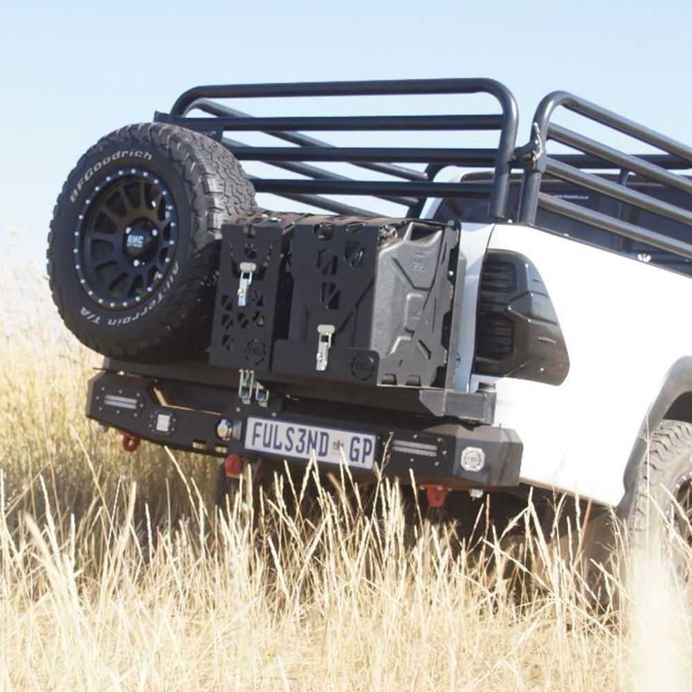 Hilux rear replacement bumper with swing arms