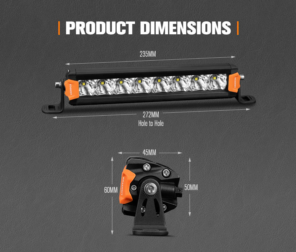 Lightfox Vega Series Pair 8inch Osram LED Light Bar 1Lux @ 606m 8,856 Lumens